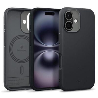 Caseology by SPIGEN Nano Pop Mag MagSafe Compatible for iPhone 16 Case [Colour:Black Sesame]