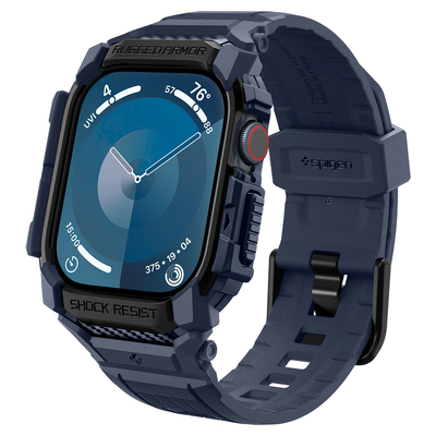 SPIGEN Rugged Armor Pro + Strap Band for Apple Watch Series 11 / 10 46mm Case [Colour:Navy Blue]