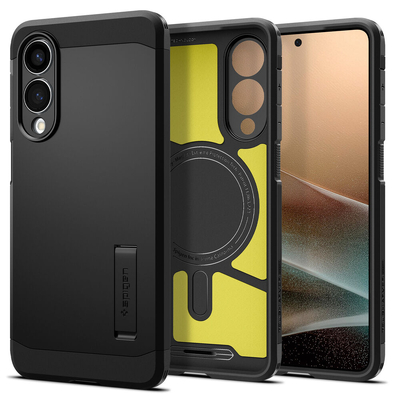 SPIGEN Tough Armor (MagFit) MagSafe Compatible for Galaxy S25 Edge Case [Colour:Black]