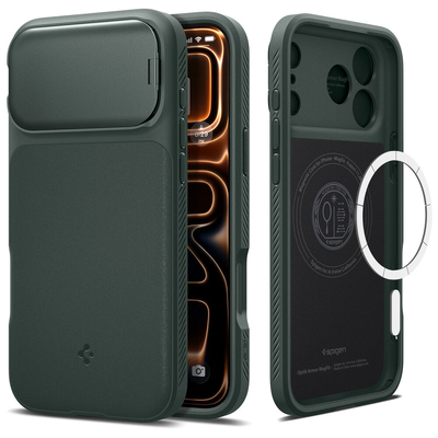 SPIGEN Optik Armor (MagFit) MagSafe Compatible for iPhone 17 Pro Max Case [Colour:Abyss Green]