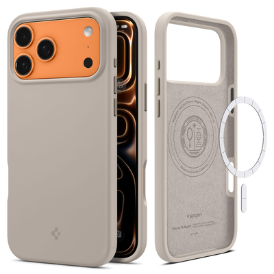 SPIGEN Silicone Fit (MagFit) MagSafe Compatible for iPhone 17 Pro Max Case [Colour:Stone]