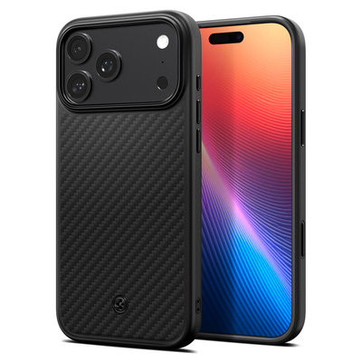 SPIGEN Enzo Aramid T Camera Control Button Cover (MagFit) MagSafe Compatible for iPhone 17 Pro Max Case [Colour:Black]