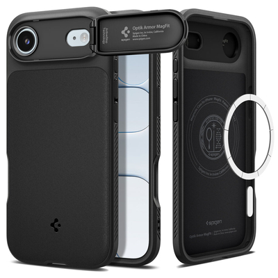 SPIGEN Optik Armor (MagFit) MagSafe Compatible for iPhone Air Case [Colour:Black]