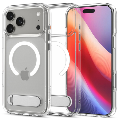 SPIGEN Ultra Hybrid S (MagFit) MagSafe Compatible for iPhone 17 Pro Case [Colour:Clear Case / White Ring]