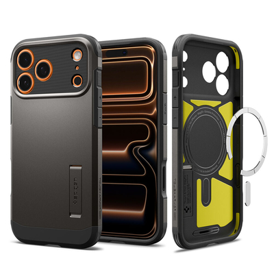 SPIGEN Tough Armor T Camera Control Button Cover (MagFit) MagSafe Compatible for iPhone 17 Pro Case [Colour:Gunmetal]