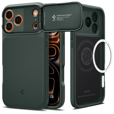 SPIGEN Optik Armor (MagFit) MagSafe Compatible for iPhone 17 Pro Case [Colour:Abyss Green]