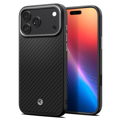 SPIGEN Enzo Aramid T Camera Control Button Cover (MagFit) MagSafe Compatible for iPhone 17 Pro Case [Colour:Black Silver]