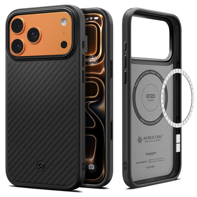 SPIGEN Enzo Aramid T Camera Control Button Cover (MagFit) MagSafe Compatible for iPhone 17 Pro Case [Colour:Black]