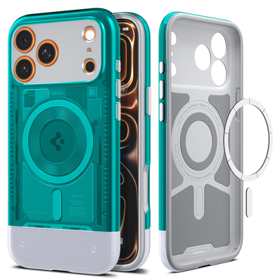 SPIGEN Classic C1 (MagFit) MagSafe Compatible for iPhone 17 Pro Case [Colour:Bondi Blue]