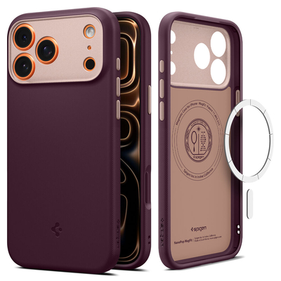 SPIGEN Nano Pop (MagFit) MagSafe Compatible for iPhone 17 Pro Case [Colour:Burgundy Bean]