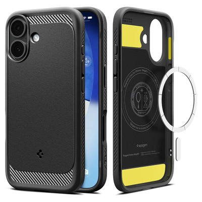 SPIGEN Rugged Armor (MagFit) MagSafe Compatible for iPhone 17 Case [Colour:Black]