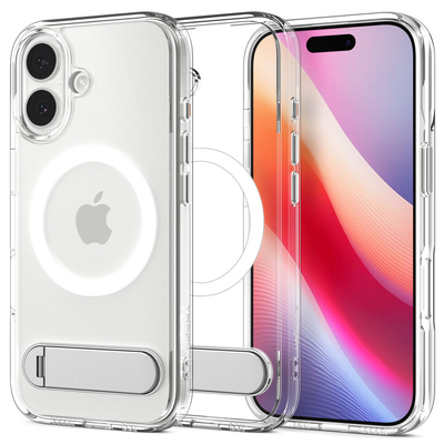 SPIGEN Ultra Hybrid S (MagFit) MagSafe Compatible for iPhone 17 Case [Colour:Clear Case / White Ring]