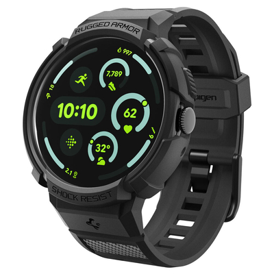 SPIGEN Rugged Armor Pro with Stand for Pixel Watch 4 45mm Band Case [Colour:Black]