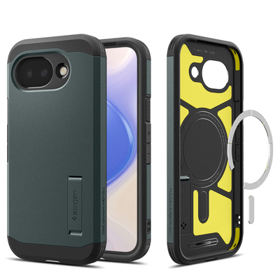 SPIGEN Tough Armor (MagFit) Compatible with Pixelsnap / MagSafe Accessories for Google Pixel 10a Case [Colour:Abyss Green]