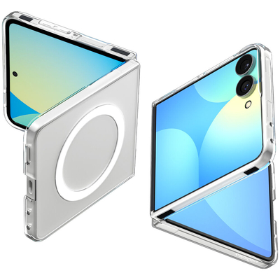 SPIGEN Air Skin (MagFit) MagSafe Compatible for Galaxy Z Flip 8 Case [Colour:Clear Case / White Ring]