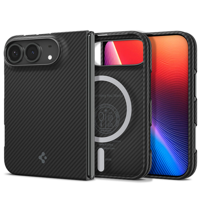 SPIGEN Air Skin Aramid (MagFit) MagSafe Compatible for iPhone Duo Case [Colour:Black]