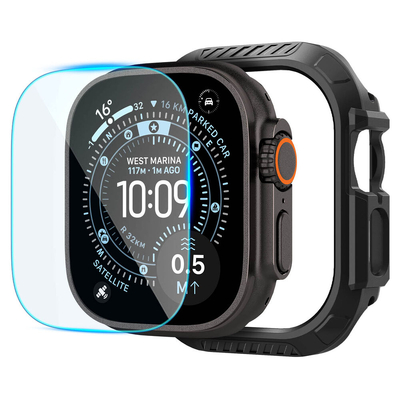 SPIGEN Lock Fit Case with Screen Protector for Apple Watch Ultra 4 / 3 / 2 / 1 49mm [Colour:Black]