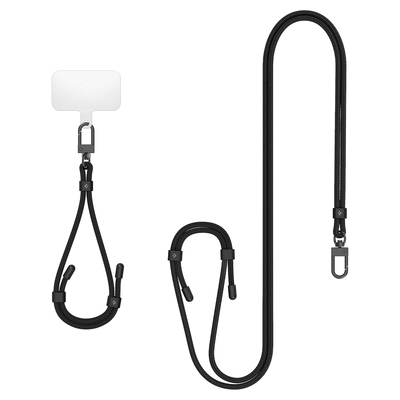 SPIGEN Full Strap Set (Cross Body Strap + Wrist Strap + ConTag) for Universal Phone Case [Colour:Black]