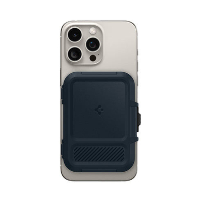 SPIGEN Lock Fit (MagFit) MagSafe Compatible for MagSafe Case / iPhone 16 15 14 13 12 Series Wallet Card Holder  [Colour:Metal Slate]