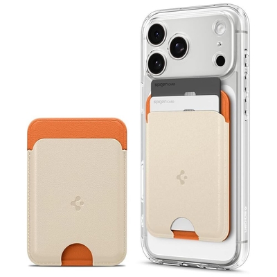 SPIGEN Nano Pop (MagFit) MagSafe Compatible for MagSafe / iPhone / Pixelsnap Card Holder Wallet [Colour:Orange Beige]