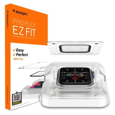 Genuine SPIGEN Pro Flex EZ Fit for Apple Watch Series 6/5/4/SE 40mm Screen Protector 2PCS [Colour:Black]