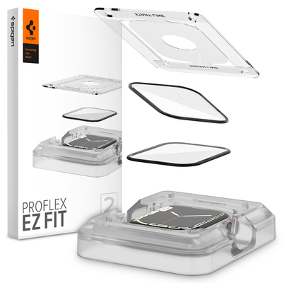SPIGEN Pro Flex EZ Fit (45mm) 2PCS Screen Protector for Apple Watch Series 9/8/7 [Colour:Black]
