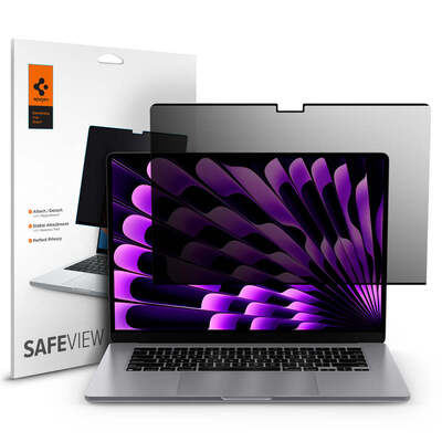 SPIGEN SafeView Privacy Filter Screen Protector for MacBook Air 15-inch M3 2024/ M2 2023 [Colour:Black]