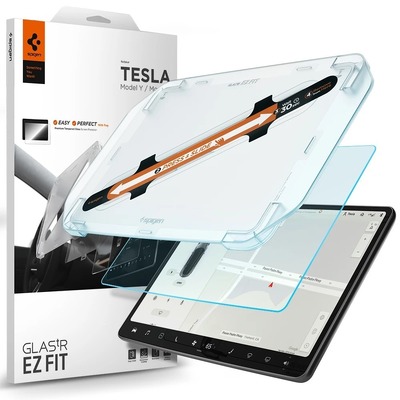 SPIGEN Glas.tR EZ Fit Anti-Glare Glass Screen Protector for Tesla Model 3/Y [Colour:Anti Glare Clear]