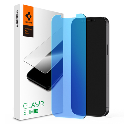 Genuine SPIGEN Glas.tR Antiblue HD Slim Tempered Glass for Apple iPhone 12 Pro Max (6.7-inch) Glass Screen Protector [Colour:Clear]