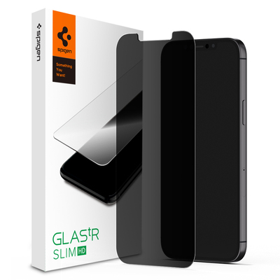 Genuine SPIGEN Glas.tR Privacy HD Slim Tempered Glass for Apple iPhone 12 / iPhone 12 Pro (6.1-inch) Screen Protector [Colour:Black]