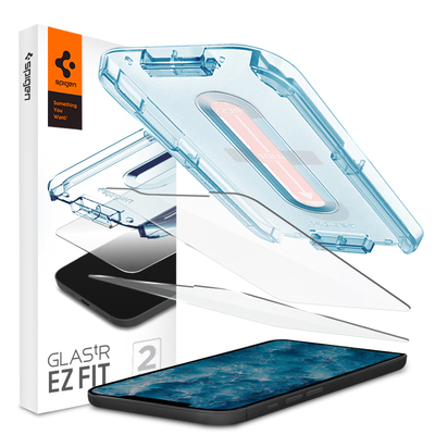 Genuine SPIGEN Glas.tR EZ Fit Tempered Glass for Apple iPhone 12 / iPhone 12 Pro (6.1-inch) Glass Screen Protector 2 Pcs/Pack [Colour:Clear]