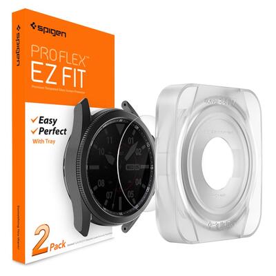 Genuine SPIGEN Pro Flex EZ Fit 2PCS for Samsung Galaxy Watch 3 45mm Screen Protector [Colour:Black]