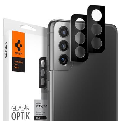 SPIGEN GLAS.tR Optik 2PCS Camera Lens Protector for Galaxy S21 [Colour:Black]