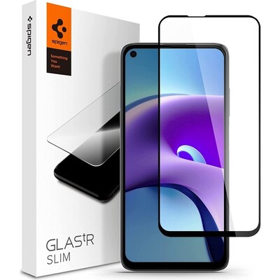 SPIGEN GLAS.tR Slim Full Cover Glass Screen Protector for Redmi Note 9T/Redmi Note 9/5G [Colour:Black]