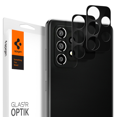 SPIGEN GLAS.tR Optik Lens Screen Protector 2 PCS for Galaxy A72 [Colour:Black]