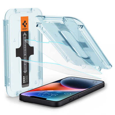 SPIGEN GLAS.tR EZ Fit 2PCS Glass Screen Protector for iPhone 14 Plus / 13 Pro Max (6.7-inch) [Colour:Clear]