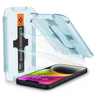 SPIGEN GLAS.tR EZ Fit 2PCS Glass Screen Protector for iPhone 14 / 13 / 13 Pro (6.1-inch) [Colour:Clear]