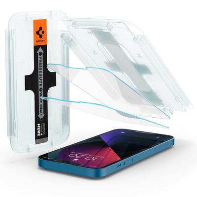 SPIGEN GLAS.tR EZ Fit 2PCS Glass Screen Protector for iPhone 13 mini (5.4-inch) [Colour:Clear]
