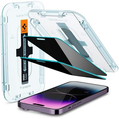 SPIGEN EZ Fit GLAS.tR Privacy 2PCS Glass Screen Protector for iPhone 14 Pro Max [Colour:Black]