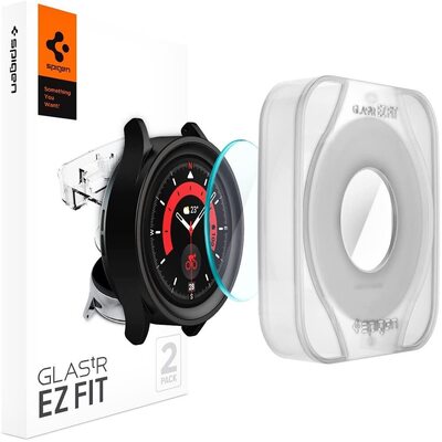 SPIGEN GLAS.tR EZ Fit 2PCS Glass Screen Protector for Galaxy Watch 5 Pro 45mm [Colour:Clear]