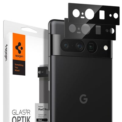 SPIGEN Glas.tR Optik Lens 2PCS Camera Protector for Google Pixel 7 Pro [Colour:Black]