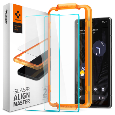 SPIGEN AlignMaster GLAS.tR Slim 2PCS Glass Screen Protector for Google Pixel 7a [Colour:Clear]