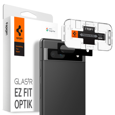 SPIGEN GLAS.tR EZ Fit Optik 2PCS Glass Lens Protector for Google Pixel 7a [Colour:Black]
