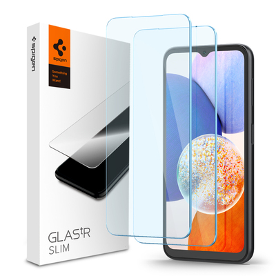 SPIGEN Glas.tR Slim 2PCS Glass Screen Protector for Galaxy A14 / A14 5G [Colour:Clear]