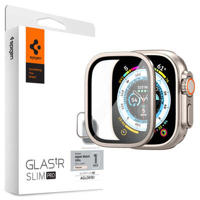 SPIGEN GLAS.tR Slim Pro Glass Screen Protector for Apple Watch Ultra 2 /1 (49mm) [Colour:Titanium]