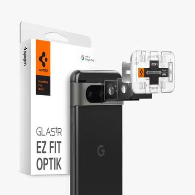 SPIGEN Glas.tR EZ Fit Optik 2PCS Glass Lens Protector for Google Pixel 8 [Colour:Black]