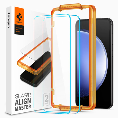SPIGEN Glas.tR AlignMaster 2PCS Slim Glass Screen Protector for Samsung Galaxy S23 FE [Colour:Clear]