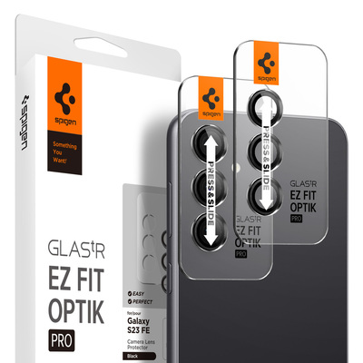 SPIGEN Glas.tR EZ Fit Optik Pro 2PCS Glass Lens Protector for Samsung Galaxy S23 FE [Colour:Black]