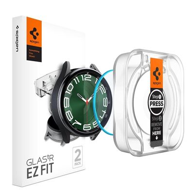 SPIGEN Glas.tR EZ Fit 2PCS Glass Screen Protector for Galaxy Watch 6 Classic 47mm [Colour:Clear]