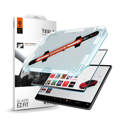 SPIGEN GLAS.tR EZ Fit Anti-Glare Glass for Tesla Model Y Juniper 2025/ Model 3 Highland 2024 - Current Screen Protector [Colour:Anti Glare Clear]